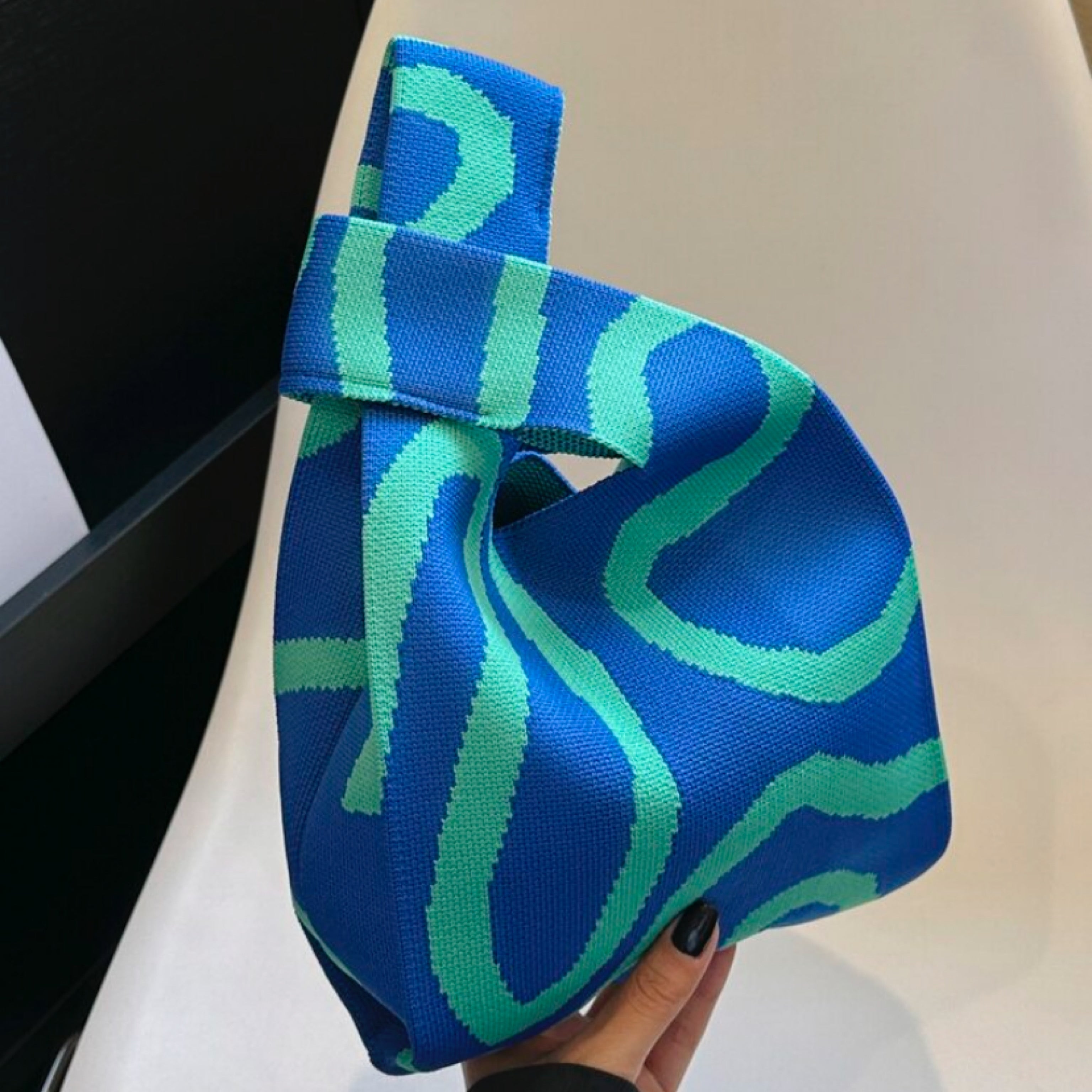 Knitted Swirl Crochet Tote Bag